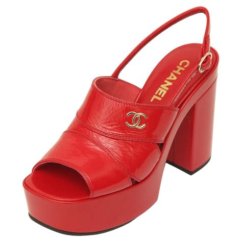 red chanel|chanel red shoes.